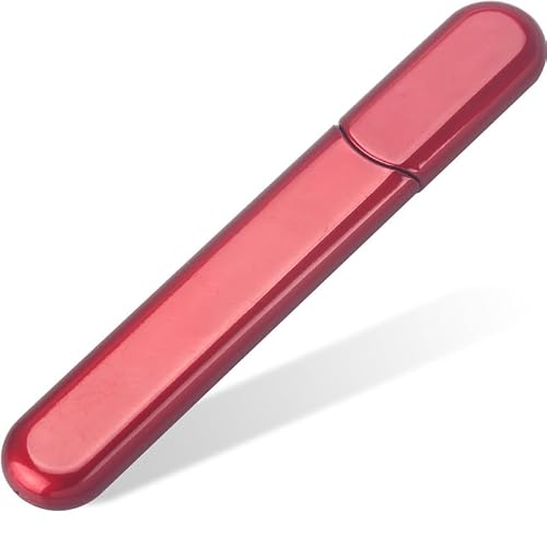 Premium Glass Nail File with Case, Crystal Diamond Salon Beauty Nail Buffer for Acrylic Nails Christmas Gift for Woman and Man, Red