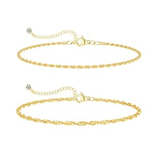 Anklet for Women Silver Layered Sequin Anklet for Women Delicate Satellite Moon Figaro Anklet 3pcs Waves Anklet for Women Summer Beach Waterproof Anklet for Women, Brass, Cubic Zirconia