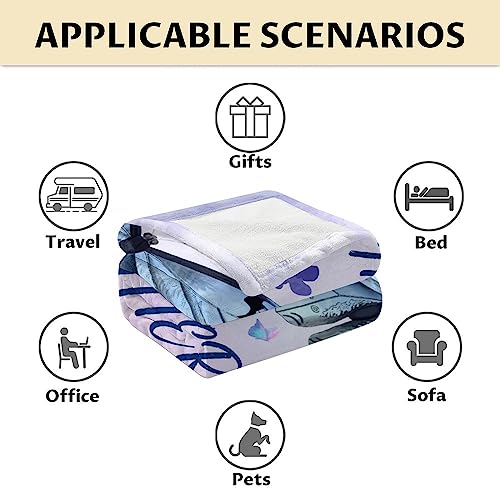Butterfly Blanket Gifts - 40"x50" Cute Throw for Women, Girls - Purple Soft Fuzzy Blankets for Couch & Sofa
