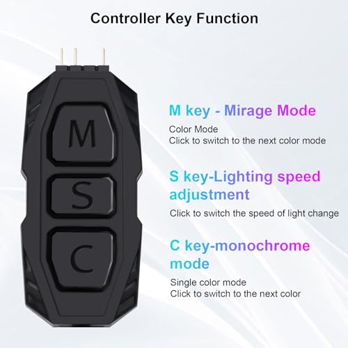 ARGB Controller con mando a distancia,AYWHP 5 V 3 Pines Mini RGB Kit de Controlador de Ventiladores de PC,Tira LED de PC, Ventiladores ARGB de Computadora - imagen 5