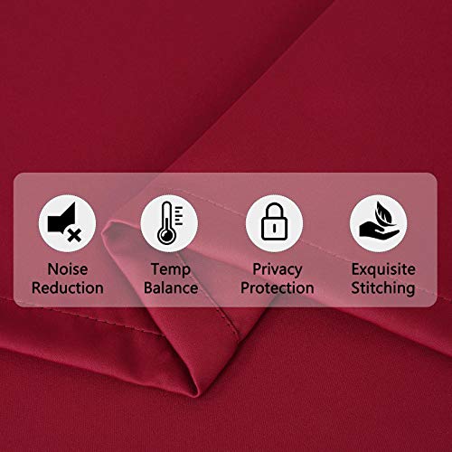 Blackout Valances For Windows Living Room Kitchen Bedroom Thermal Insulated Window Valance Curtains (Burgundy Red, 52X15 Inches) #TOP4