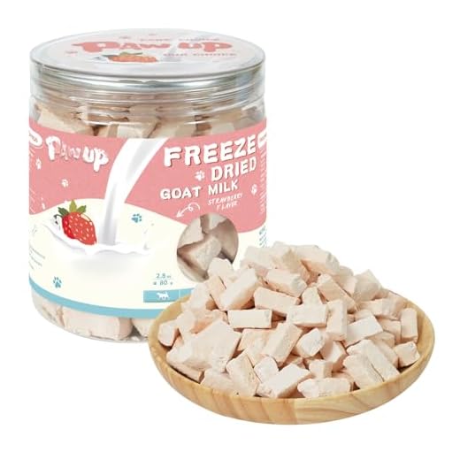 PAWUP Freeze Dried Dog Treats, Goat Milk Yogurt Flavor with Strawberry, Gentle Goat Milk Snacks for Sensitive Stomachs Puppies, 2.8 oz
