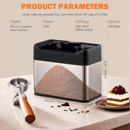 Professionelle Siebträger-Reinigungsmaschine mit zwei Bürstenköpfen, unverzichtbares Barista-Werkzeug zur effizienten Entfernung von Kaffeesatz