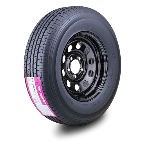 Free Country Trailer Tire Wheel Assembly ST215/75R14 8-Ply D 107M 5 Lug on 4.5 PCD Black Mod Rim