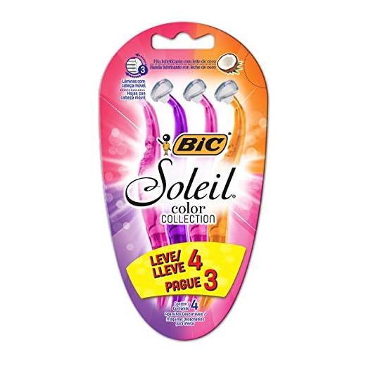 BIC Aparelho De Depilar Soleil Rosa Roxo E Laranja Leve 4 Pague 3 - 930183 - Dupla Fita Lubrificante Com Leite De Coco