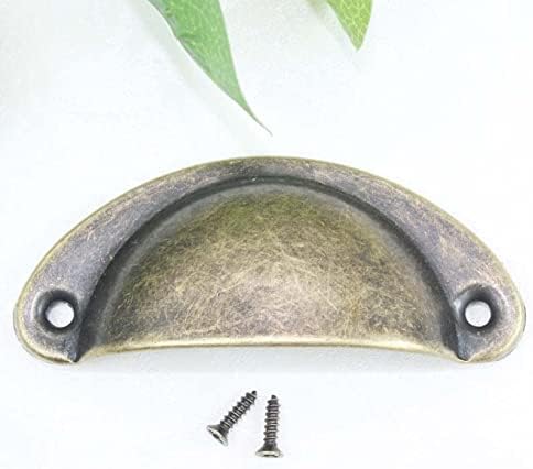 Southst Antique Brass Shell Cup Pull Drawer Knob Bronze Cabinet Pull Handle Vintage Furniture Handles Install Pull