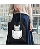 Hippowarehouse Peeping Tom cat Pocket (Printed as a Pocket) Tote Shopping Gym Beach Bag 42cm x38cm, 10 litres #1