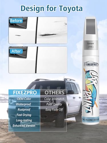 Image of 1H5 Cement Car Touch Up Paint for Toyota, Color Match Auto Paint Repair Pen,Professional Car Scratch Repair Remover Pen Quick & Easy to Use