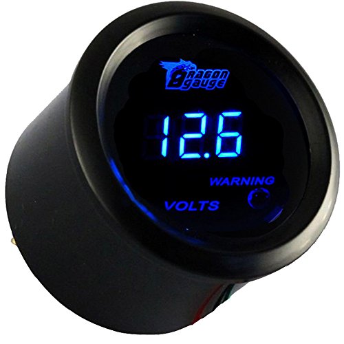 Medidor de coche de 52 mm Negro con luz LED azul digital PSI LED Turbo Boost Gauge Meter 6