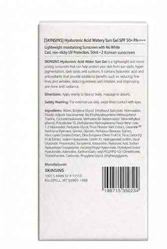 SKINSINS Hyaluronic Acid Watery Sun Gel SPF50+ PA++++ (2-Pack, 50ml) — view 2