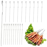 Stakee Metallgrillspieß 20pcs Edelstahl Grillstift Wiederverwendbares Grillstock Für Fleischgemüse