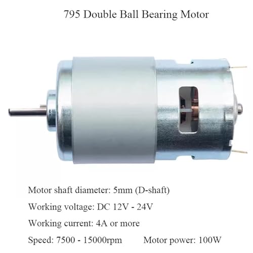 Moteur à courant continu 12V24V couple élevé axe en D 775