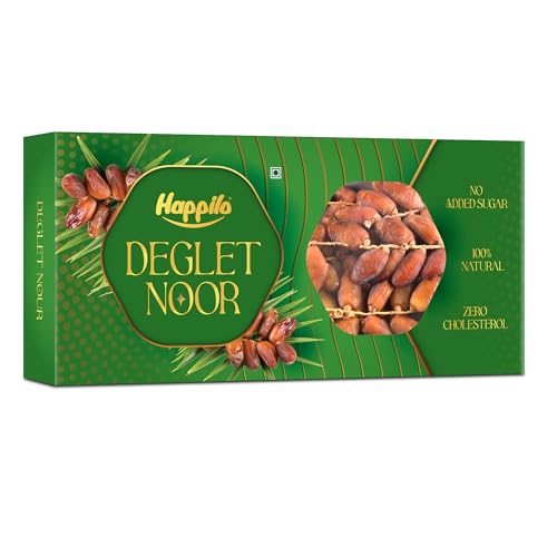 Image of Happilo Deglet Nour Dates 500g, Healthy snacks, Dry fruits, Khajoor, Khajur, Rich in Natural Nutrients and Fibers, Perfect for Snacking, Healthy snacks and Delicious