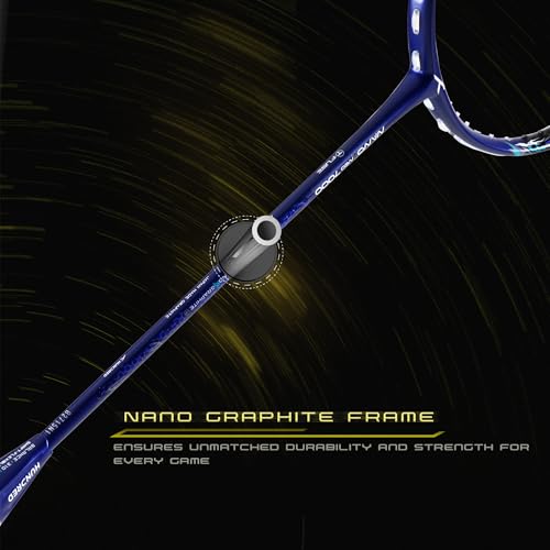 Image of Hundred Nano Neo 7000 (4U) Unstrung Badminton Racket with Full Cover | 83 Grams | Maximum Tension ≤32 lbs (Navy /Black)