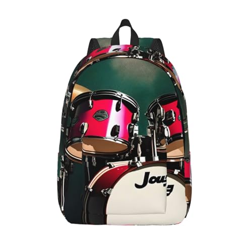 Sac à dos en toile de qualité supérieure WURTON imprimé jazz drum style authentique