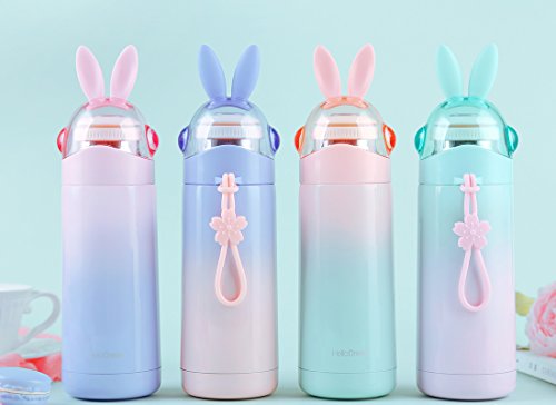 Cute Rabbit Kids Insulation Bottle-Stainless Steel Thermoses,Leak-Proof Travel Coffee Mug,Durable Tumbler For Baby Hot Water 12 Ounce #TOP6