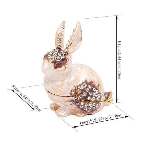 Qifu-Hand Painted Enameled Rabbit Style Decorative Hinged Jewelry Trinket Box Unique Gift For Home Decor #TOP4