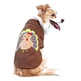 Hotumn Dog Sweater with Hole Thanksgiving Classic Knitwear Pup Dog Shirts Turkey Pattern Dog Dress W