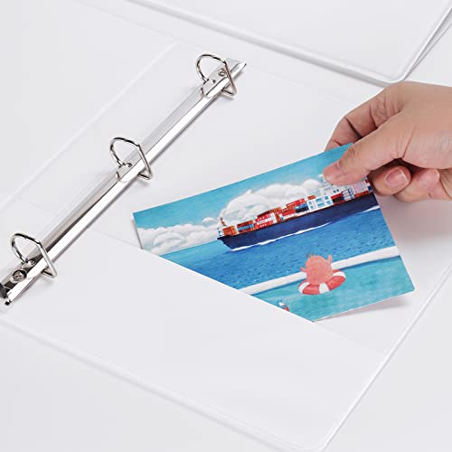 Comix Heavy Duty One Touch 3 Ring View Binder, 1" Slant Ring Binders Hold 8.5" X 11" Paper, 250 Sheets Capacity, 6-Pack (White) #TOP6