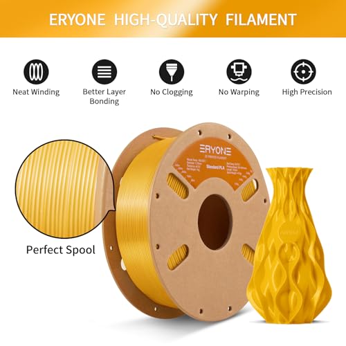 Image of ERYONE PLA Filament 3D Printer PLA Filament 1.75mm + /- 0.03mm, PLA Filament 1KG Cardboard Spool(2.2LBS), Mango