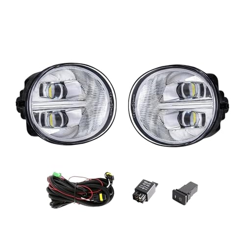 Feux Antibrouillard pour Toyota pour Rav4 2004 2005 pour Hilux 2005-2009 pour 4 Runner 2006-2009 Ensemble De Phares Antibrouillard De Voiture Accessoires Voiture 12V Phare Avant(LED White)
