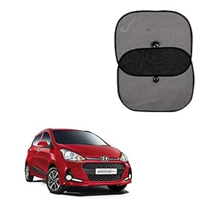 Black Sun Protection Sunshade for Hyundai Grand i10 (Set of 2)