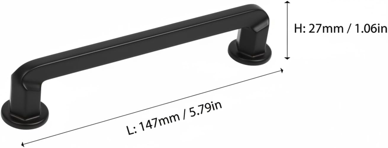 10 Pcs Black 128mm Zinc Alloy Cabinet Hardware Pulls, Furniture Drawer Handles, Doorknobs for Cupboard, Kitchen, Bedroom Closet, Pull and Handle