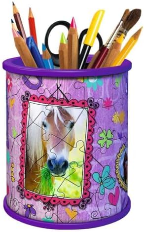 Ravensburger 3D Puzzle 11175 - Utensilo Pferde - 54 Teile - Stiftehalter für Tier-Fans ab 6 Jahren, Schreibtisch-Organizer für Kinder: Erlebe Puzzeln in der 3. Dimension