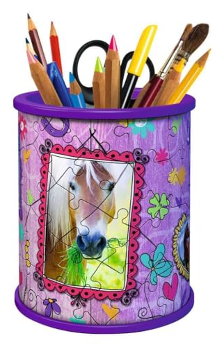 Ravensburger 3D Puzzle 11175 - Utensilo Pferde - 54 Teile - Stiftehalter für Tier-Fans ab 6 Jahren, Schreibtisch-Organizer für Kinder, Pferde Geschenk für Mädchen & Jungen - Geburtstagsgeschenke