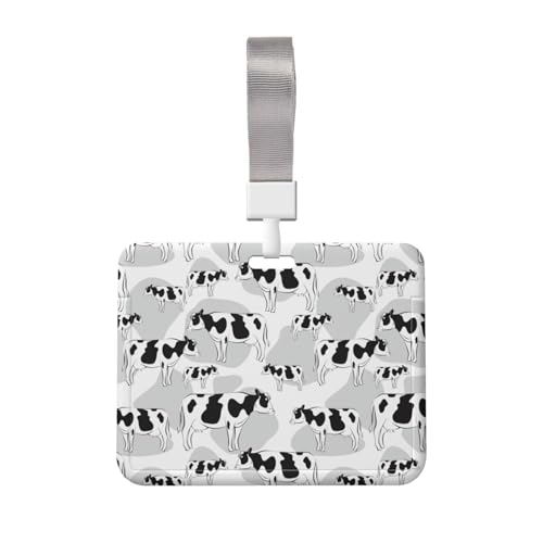 名札ケース 乳牛柄 牛柄 ネームホルダー 名刺ホルダー IDカードケース パスケース IDカードケース おしゃれ カードホルダー バッジホルダー 首掛け 吊り下げ名札 定期入れ 名刺入れ 旅行用品 学生証 贈り物