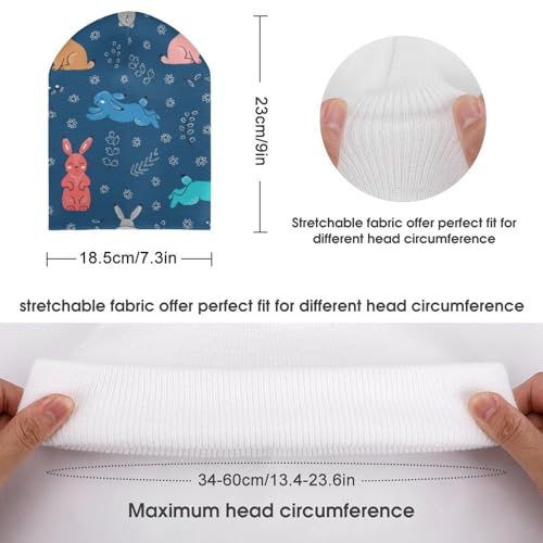 Cute Rabbit Pattern Kids Beanie Hat for for Girls Boys Children Cap Winter Knitted Chemo Cancer Headwear Accessories Gifts Decoration Black2