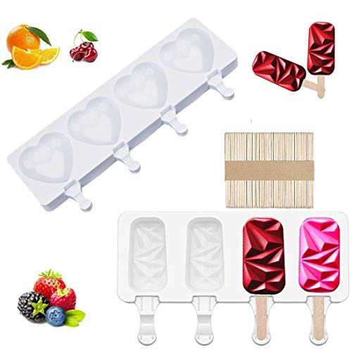 Popsicle Molds Set of 2 Ice Cream Silicone Popsicle Molds Cake Cakesicle Mold for DIY Ice Pops,Silicone Popsicle Molds Mould Popsicle Molds for kids2 PACK-AB