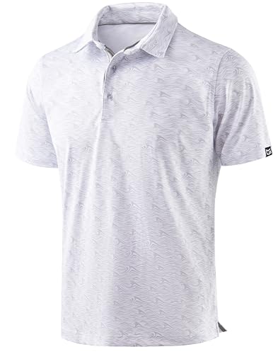 Shirt Short Sleeve Dry Fit Polo Moisture Wicking Print Colla