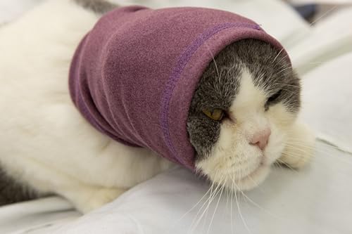 Image of Cat Snood Cover Noise Cancelling Ear Wrap Neck Cat Head Cover Ear Wrap for Baths Pail Lilac S