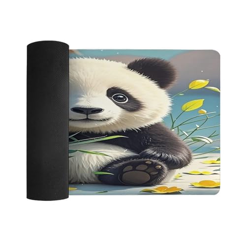Alfombrilla Gamer Grande Rubber Panda Blanco y Negro miniatura 3