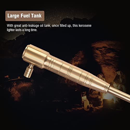 Morisk Cool Trench Lighter Fluid Refillable, Windproof Heavy Duty Pure Copper Kerosene Lighter For Collection & Outdoor Survival, Vintage Long Pipe Lighters Torches, Unique Gift For Men Dad Husband #TOP3