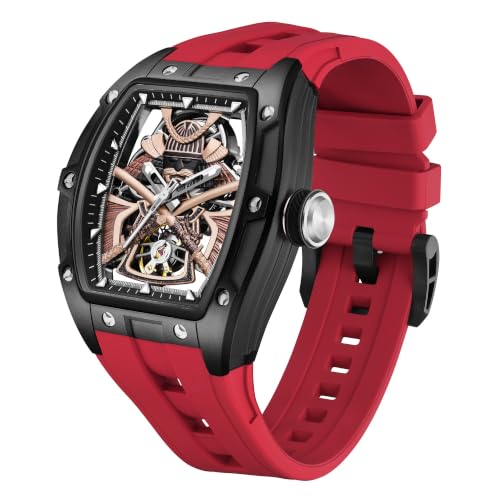 Image of ALIX Men's Automatic Skeleton Self-Winding Water Resistant Chronograph Analog Watch