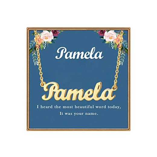 Ldurian Name Necklace Personalized | Pamela Name Pendant Necklace Gifts | 14K Gold Plated Dainty Name Necklaces Birthday Jewelry Gift for Teen Girls