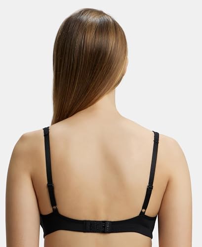 Image of Jockey 1820 Women Wirefree Non Padded Soft Touch Microfiber Elastane Stretch Full Coverage Everyday Bra with Stylised Mesh Panel