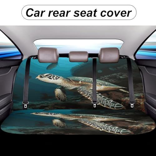 Funda para asiento trasero de coche universal y protector de tapicería de tortuga marina 5