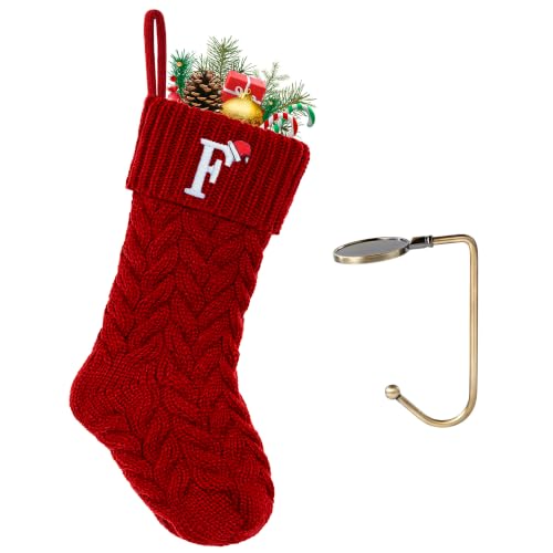 Initial Christmas Stockings,Monogram Letter Stocking Knit Family Stockings