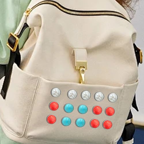 Image of 30 Pack Funny Turquoise Pins Set Cute Vintage Round Crystal Gemstone Lapel Pin Brooch Badges Funny Pins for Backpacks Badges Jackets Hats Accessories for Women Men