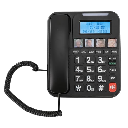 Teléfono fijo con cable e inalámbrico con contestador y 2 auriculares miniatura 4