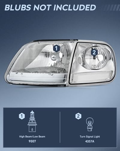 Image of Nilight Headlight Assembly Compatible with Ford F-150 Expedition 1997-2003
