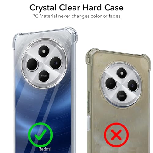 Image of Jkobi Shockproof Crystal-Clear Back Cover for Redmi A4 5G | Xiaomi Redmi 14C (Anti Yellow Case | Drop & Camera Protection | Hard Polycarbonate)