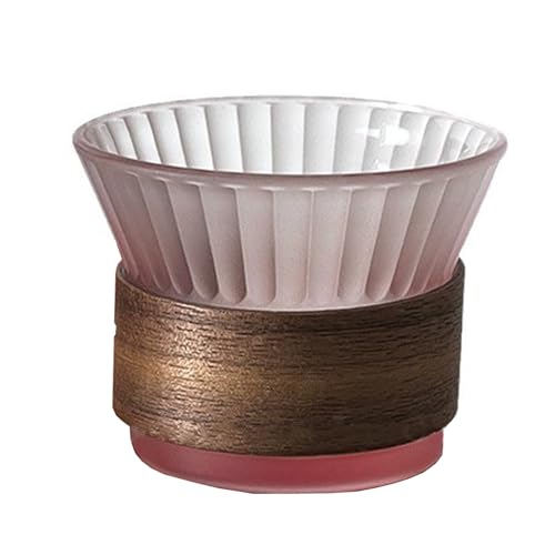 Vaso de vidrio estriado 220 ml color rojo claro