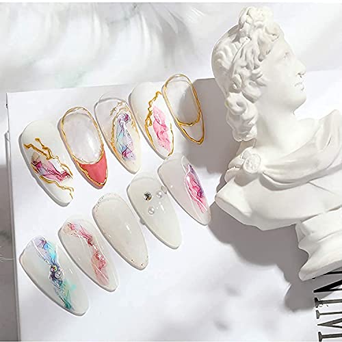 Marble Graffiti Fun Nail Art Stickers Decal Self-Adhesive Design Nail Supplies Abstract Fashion Nails Art Stickers For Women Girls Diy Nail Decorations Accessories（6 Sheets） #TOP4