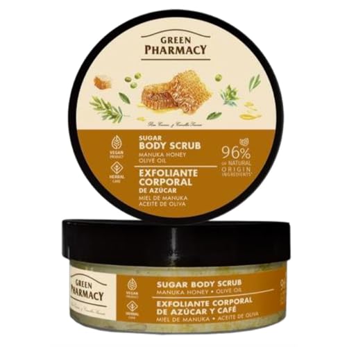 Pack 1 - Exfoliante corporal de azúcar, Miel de Manuka y aceite de Оliva 200 ml. Green Pharmacy