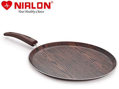 Image of Nirlon Aluminium Non Stick Dishwasher Safe Non Induction Woody Flat Tawa
