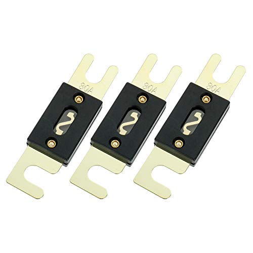 BOJACK 80 Amp 32 VDC ANL Fusible de hoja para sistema de audio y video de coche(Paquete de 3 piezas)
